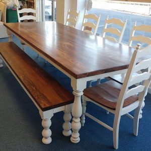 French Country Turned Leg Farm Table