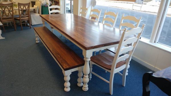 French Country Turned Leg Farm Table