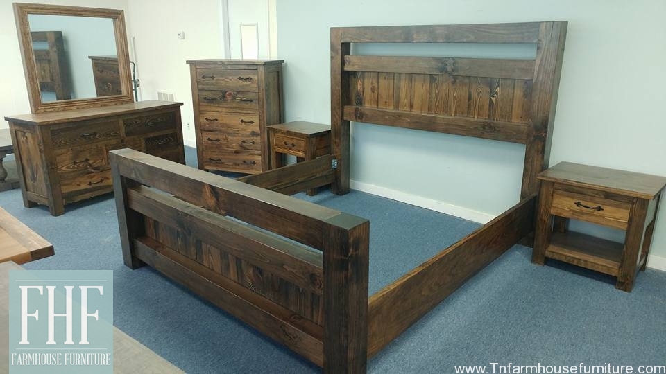 Timber Frame Rustic Bedroom Group, King Size Bed Frame Farmhouse