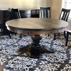 Turned gem round dining table from Farmhouse Furniture in Knoxville TN