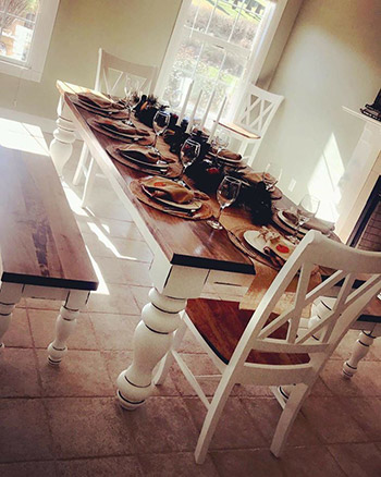 custom farmhouse kitchen table and chairs