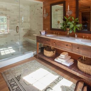 home group bathroom with Taper Leg Farm Vanity
