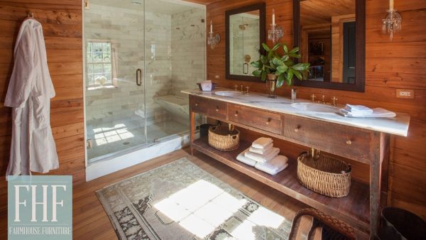 home group bathroom with Taper Leg Farm Vanity