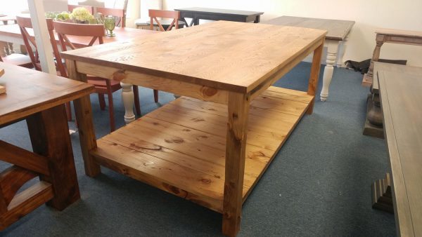 Ash Top, Pine Base Kitchen Island built at Farmhouse Furniture in Clinton & Knoxville TN
