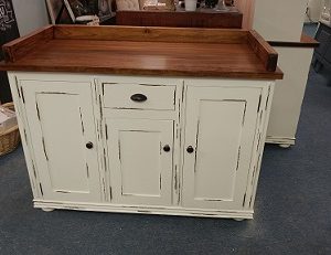 white wooden Dry Sink Cabinet