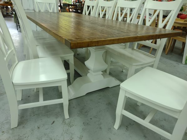 8 Inch Carved Trestle Table from Farmhouse Furniture in Knoxville TN