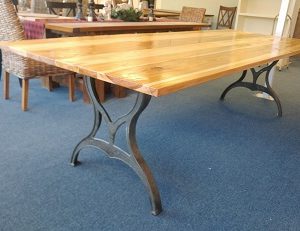 Industrial Hickory Dining Table from Farmhouse Furniture in Knoxville TN