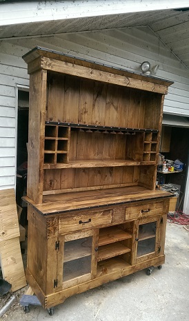 The King's Hutch - wooden china hutch built by Farmhouse Furniture in Knoxville, TN