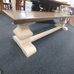 Carved Trestle Bench from Farmhouse Furniture