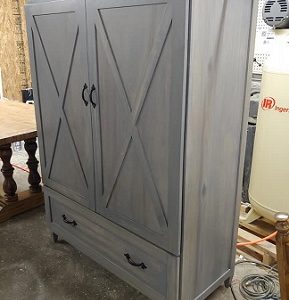 A very multi-functional farmhouse wardrobe built at Farmhouse Furniture in Knoxville TN