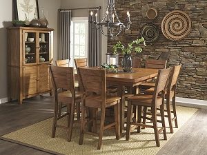 high top wood dining table and chair set