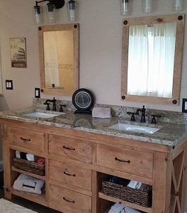 X End bathroom vanities built by Farmhouse Furniture in Knoxville