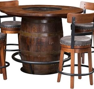 Oak Barrel Bar Table