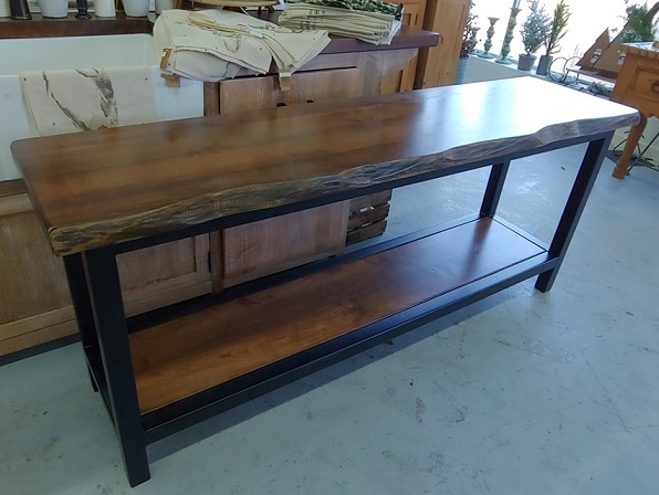 Industrial Live Edge Sofa/Entry Table from Farmhouse Furniture
