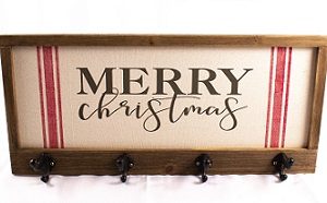 Merry Christmas-Sign with Hooks