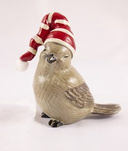 Resin Bird With Stocking Hat One