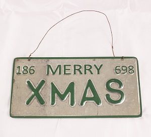 Christmas License Plate-Green {Merry Xmas} | TN Farmhouse Furniture