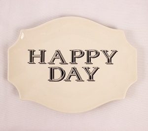 Happy Day-Stoneware Scalloped Plate