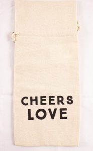 Cheers Love-Cotton Wine Bag