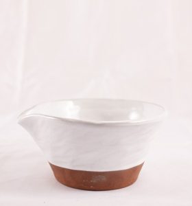 Terra Cotta Bowl,(White w Red)