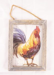 Weathered Framed Rooster