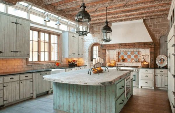 Antiqued, Beadboard Kitchen Cabinetry