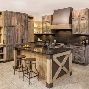 Rustic Light & Dark Kitchen Cabinets | TN FarmhouseFurniture