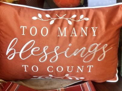 orange blessing pillow