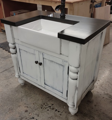 Split Faced Bathroom Vanity built by Farmhouse Furniture in Knoxville