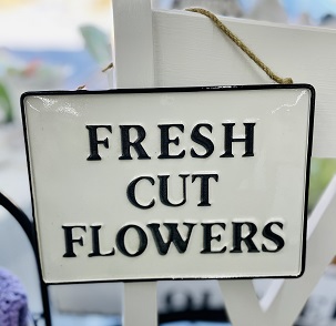 cut flowers sign