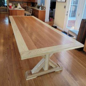 Oak Dining Table with Cherry center from Farmhouse Furniture in Knoxville TN