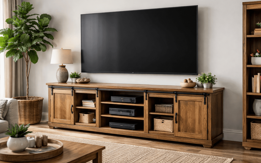 Solid Wood TV Stands for Large TVs and Modern Living Rooms